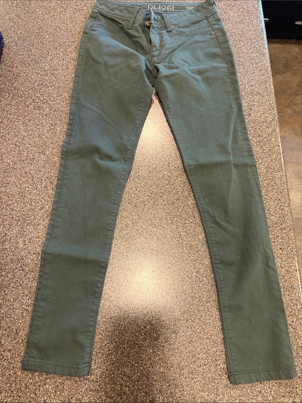 DL1961 Olive-Green Slim Stretch Jeans